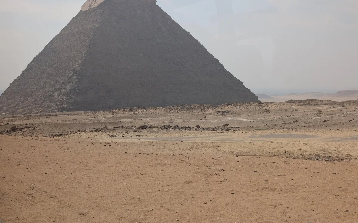 The Great Sphinx of Giza in front of the pyramids outside Cairo
